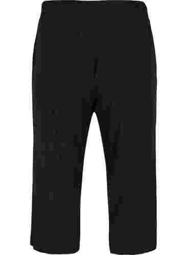 Lockere Culotte-Hose aus Rippqualität, Black, Packshot image number 1
