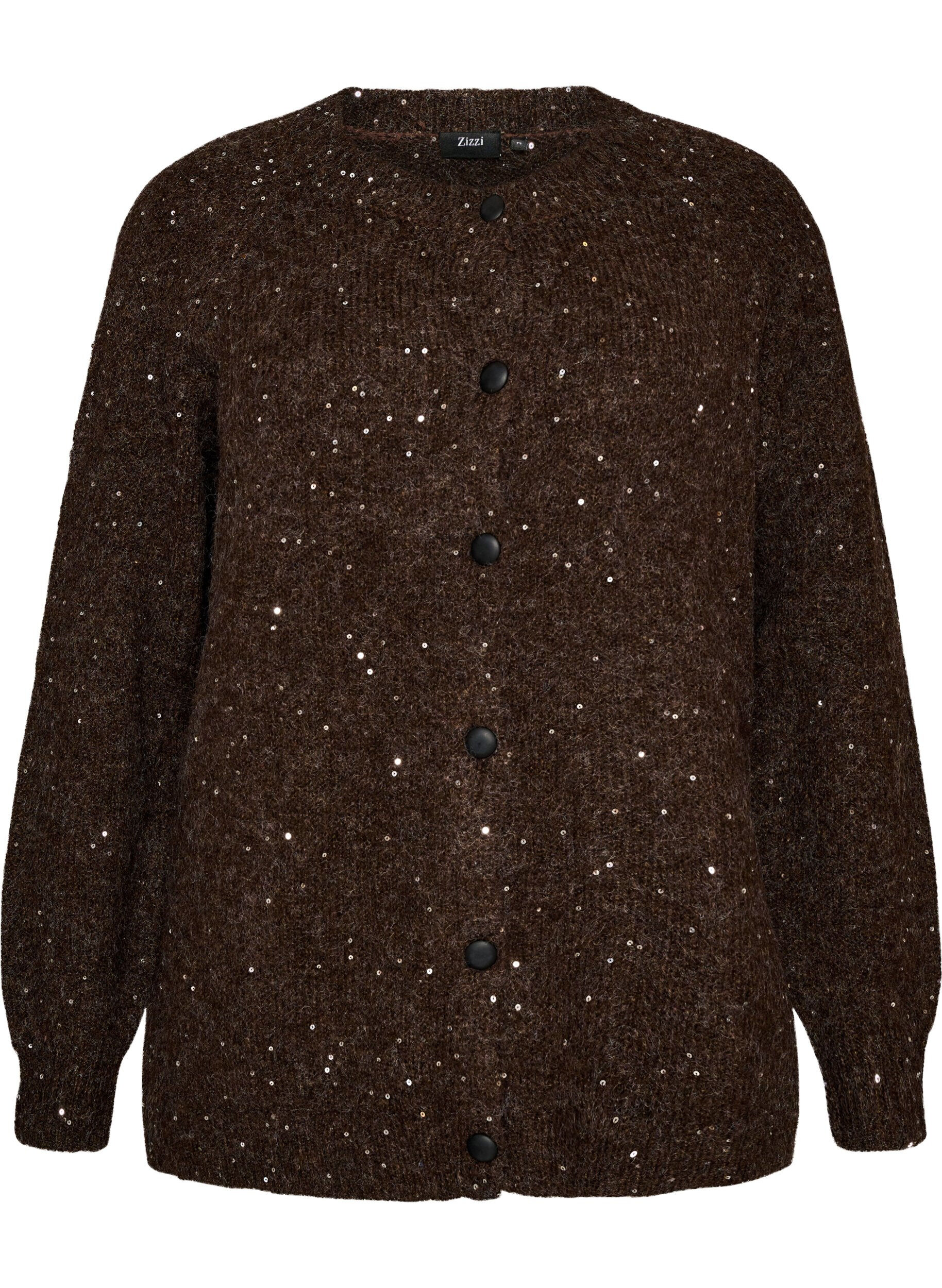 Cardigan mit Pailletten und Kn&ouml;pfen