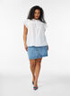 &Auml;rmellose Hemdbluse in A-Linie aus Baumwolle, Wei&szlig;, Model image number 1