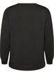 Lang&auml;rmelige Bluse aus Jersey mit Rundhalsausschnitt, Schwarz, Packshot image number 1