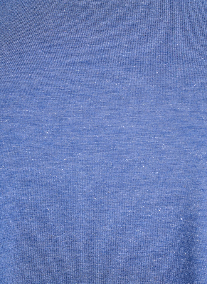 T-Shirt mit Glitzer und kurzen Puffärmeln, Blau, Packshot image number 2