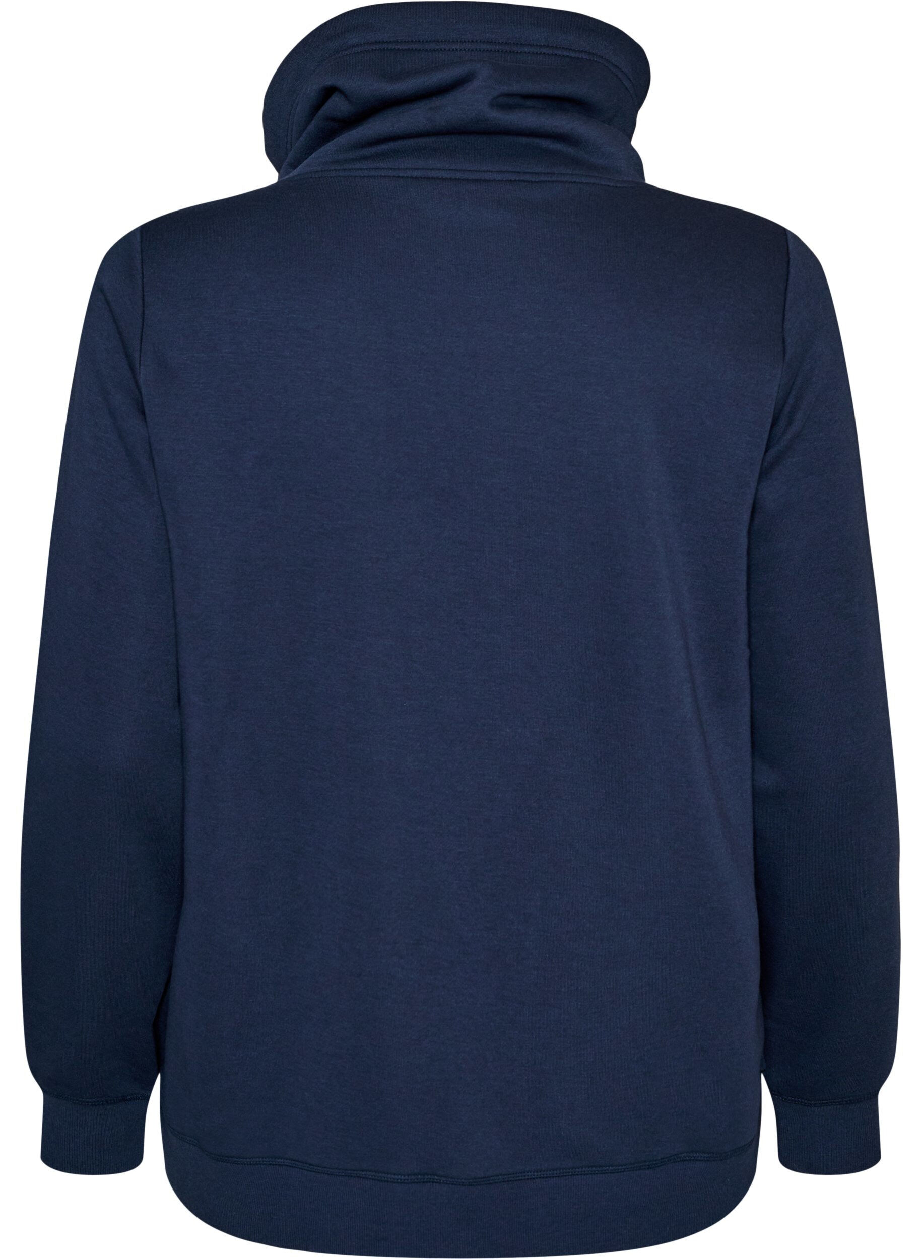 ZizziSweatshirt mit Stehkragen und Taschen, Blau, Packshot image number 1