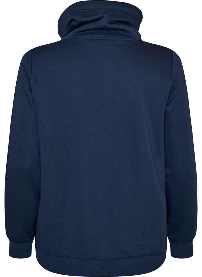 Sweatshirt mit Stehkragen und Taschen, Blau, Packshot image number 1