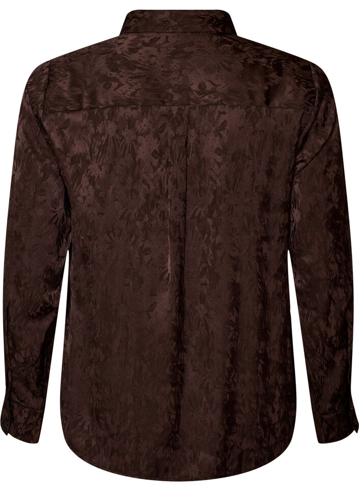 Bluse mit Ton-in-Ton-Paisleymuster, Braun, Packshot image number 1