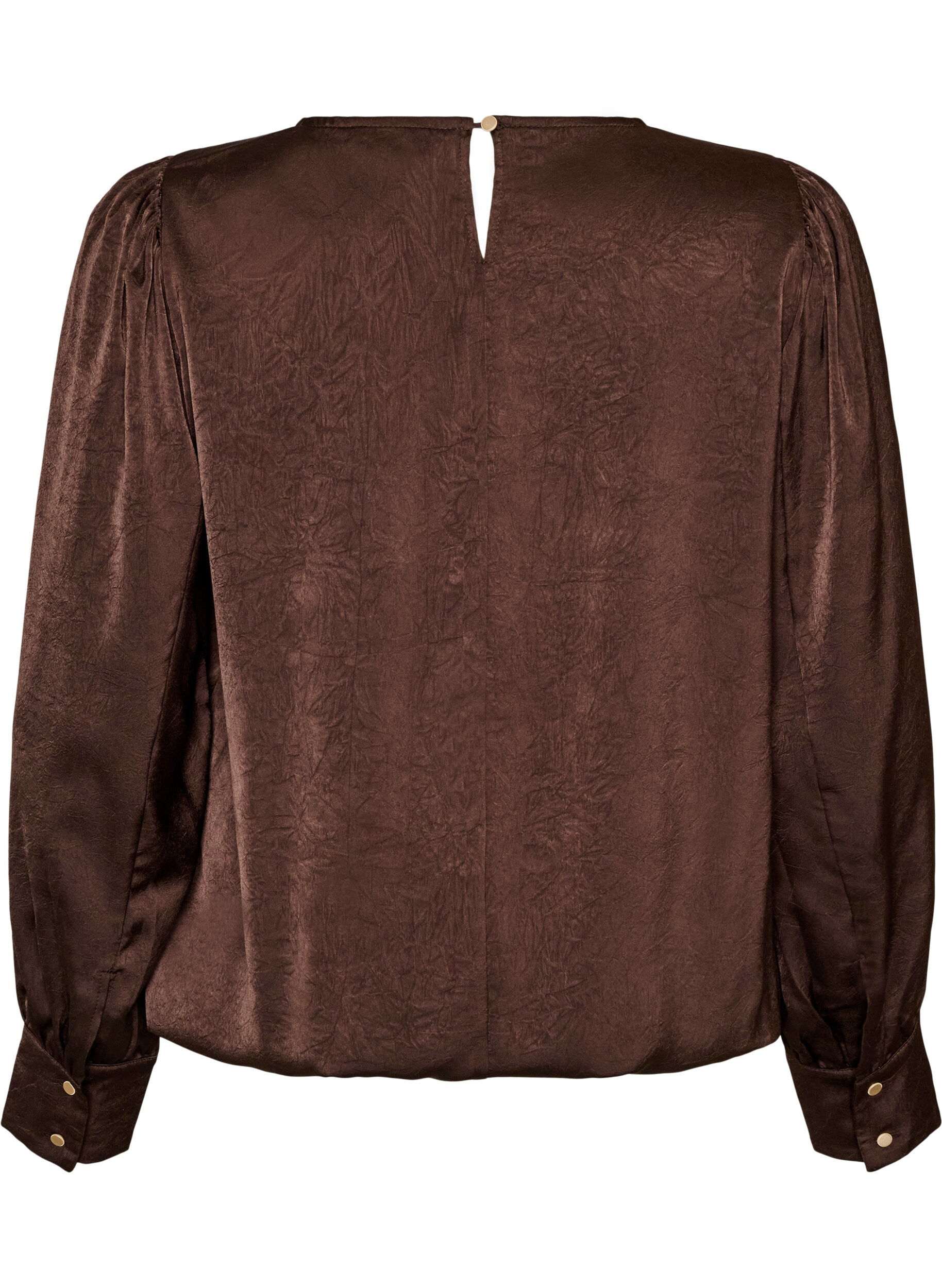 ZizziBluse im Satin-Look mit Ballonform, Braun, Packshot image number 1