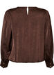 Bluse im Satin-Look mit Ballonform, Braun, Packshot image number 1