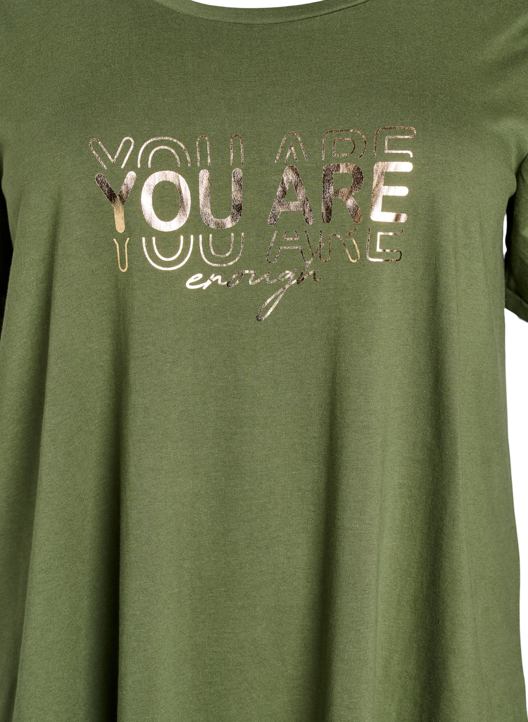 ZizziKurz&auml;rmeliges Nachthemd aus Bio-Baumwolle, Gr&uuml;n, Packshot image number 2