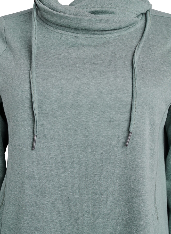 FLASH - Kurzes Sweatshirtkleid mit Stehkragen und Taschen, Gr&uuml;n, Packshot image number 2