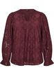 Langarmbluse mit Spitzenmuster, Dunkles Bordeaux, Packshot image number 0