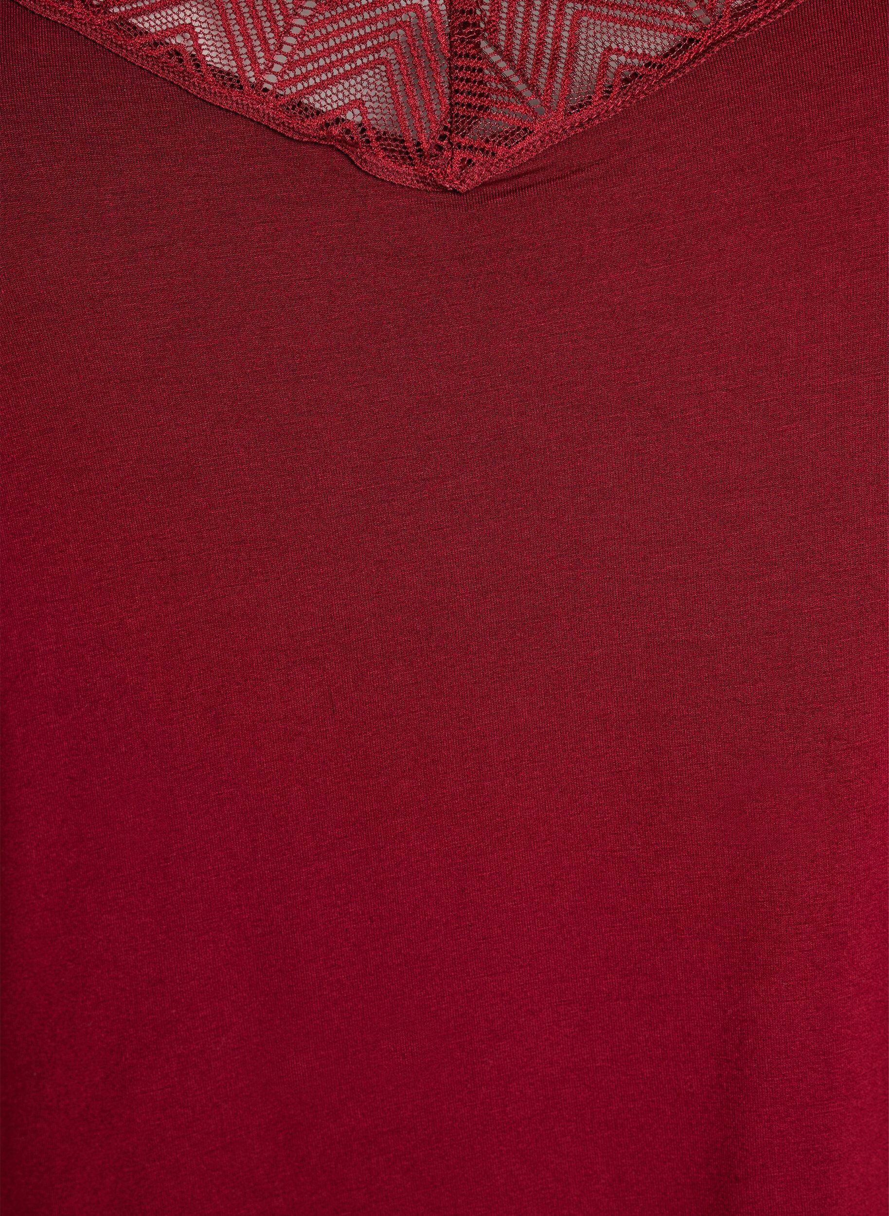 ZizziTop mit Spitzendetails und Spaghettitr&auml;gern, Braun, Packshot image number 2