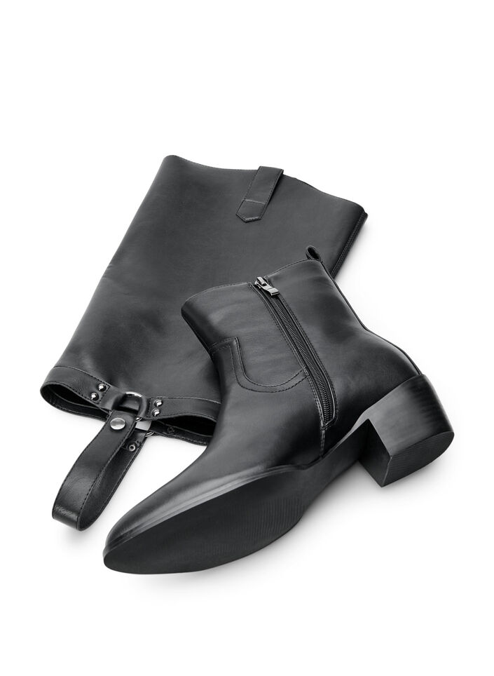Langschaftstiefel mit abnehmbarem Schaft, Schwarz, Packshot image number 4