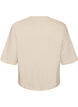 T-Shirt mit Textaufdruck und Badges, Beige, Packshot image number 1
