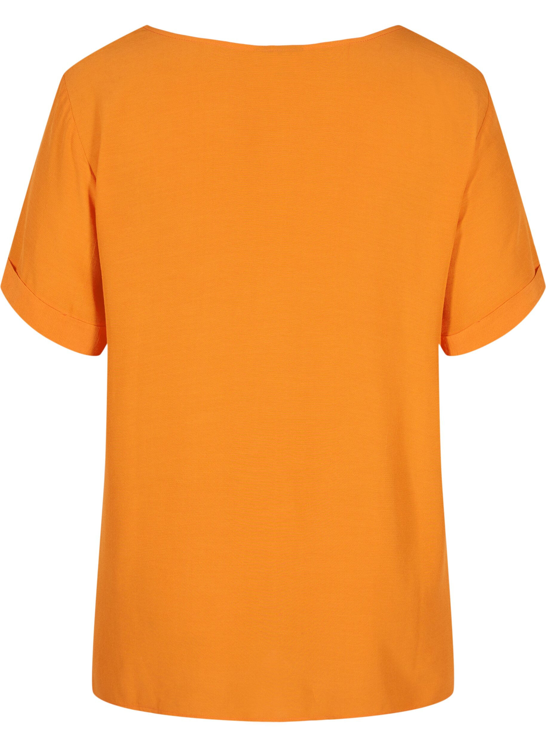 ZizziKurzarm Bluse aus Viskose, Orange Peel, Packshot image number 1