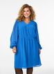Kurzes Kleid mit Ton-in-Ton-Streifen und texturierten Punkten, Blau, Model image number 0