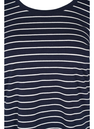 Gestreifte Baumwollbluse mit 3/4-Ärmeln, Blue Stripe, Packshot image number 2