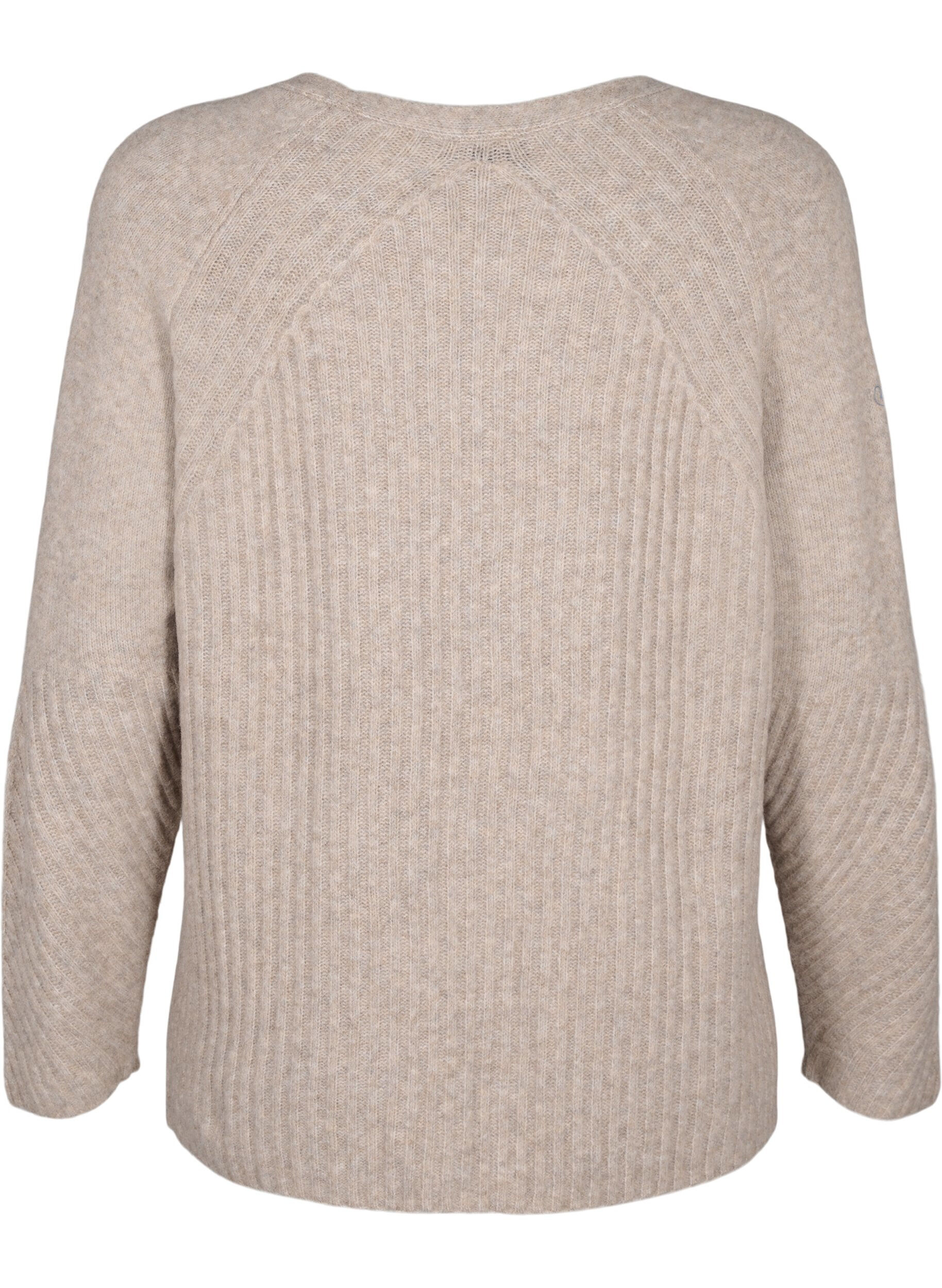 ZizziStrickpullover mit Schlitz, Simply Taupe Mel., Packshot image number 1