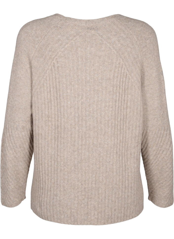 Strickpullover mit Schlitz, Simply Taupe Mel., Packshot image number 1