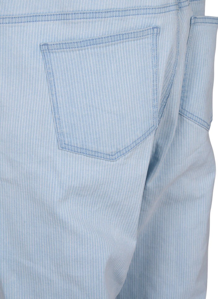 Gestreifte Jeans-Latzhosen, Blau, Packshot image number 4