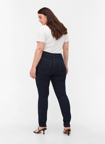 Super Slim Amy Jeans mit hoher Taille, 1607B Blu.D., Model image number 1