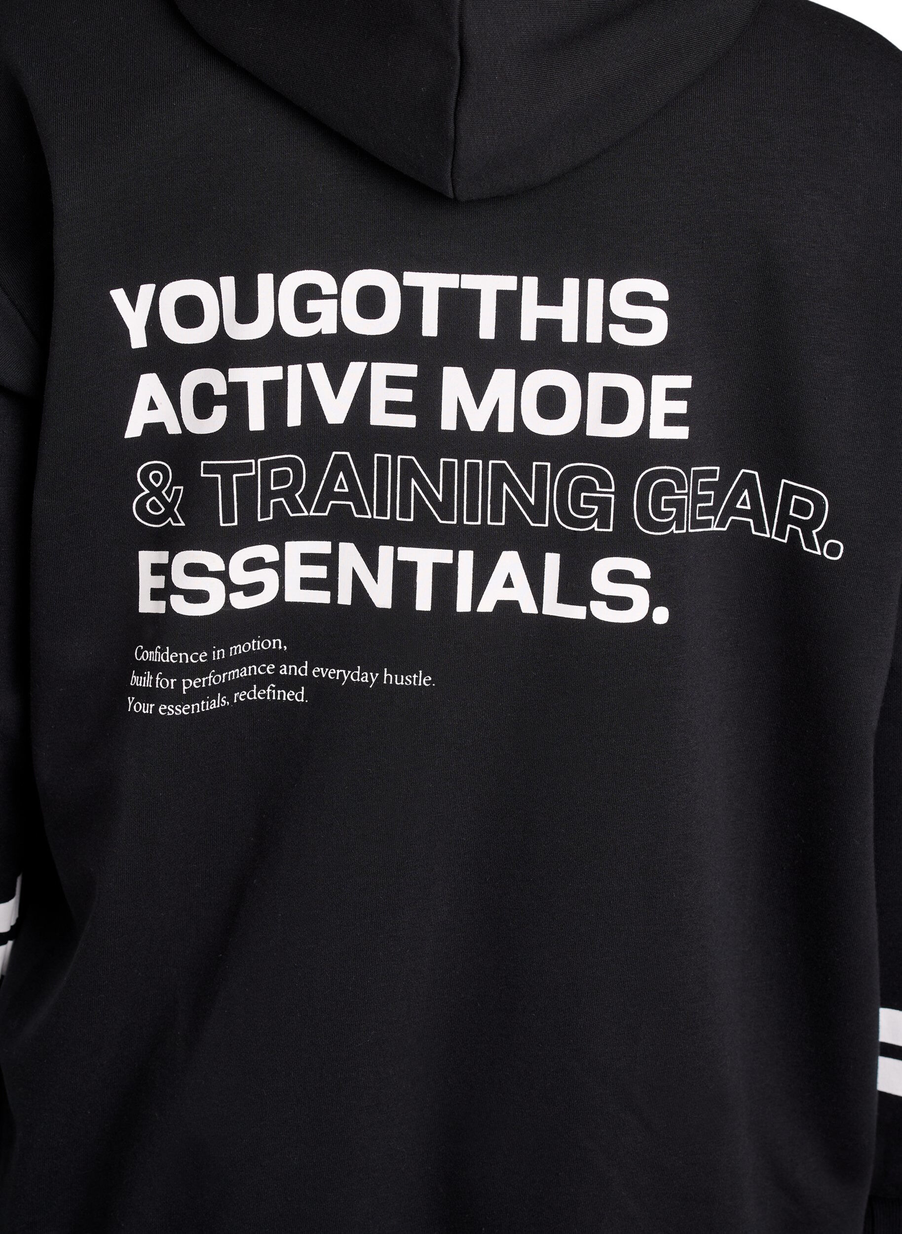 ZizziLange Sweat-Strickjacke mit Printdetails, Schwarz, Packshot image number 3