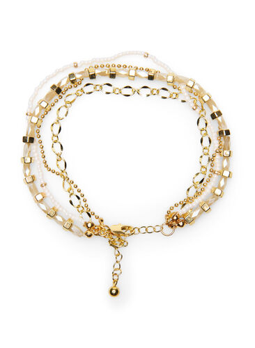 Armband mit Perlen, Gold, Packshot image number 0