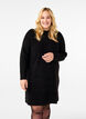 Kurzes Rippstrickkleid mit Rundhalsausschnitt, Black, Model image number 0
