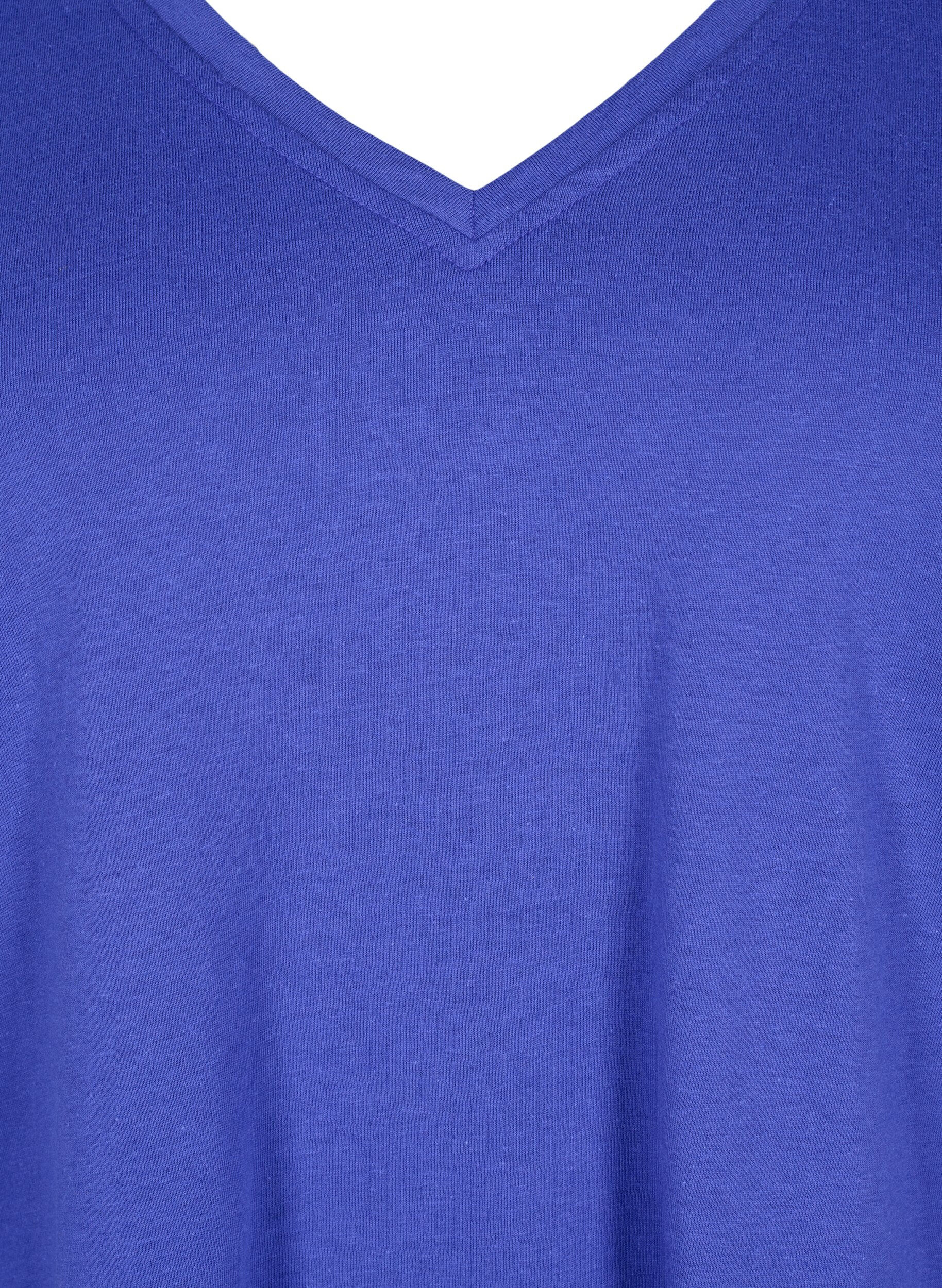 ZizziFLASH - T-Shirt mit V-Ausschnitt, Royal Blue, Packshot image number 2