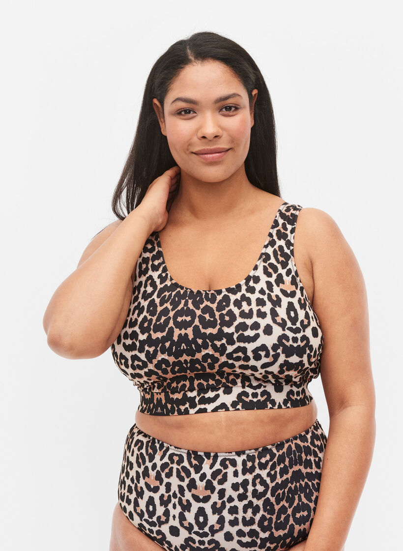 Bikini-Top mit Rundhalsausschnitt, Leo, Model image number 0