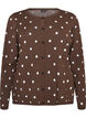 Strickjacke mit Punkten und Knopfverschluss, Braun, Packshot image number 0