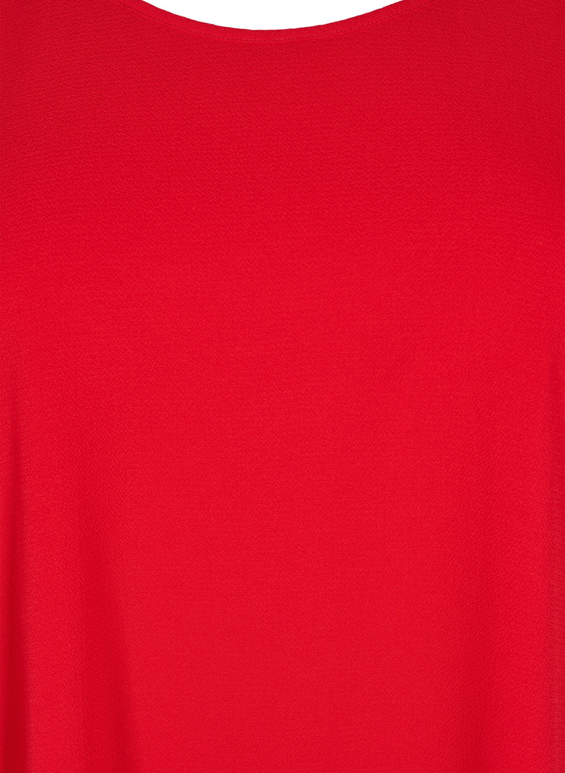 ZizziBluse mit kurzen &Auml;rmeln und einem Rundhalsausschnitt, Rot, Packshot image number 2