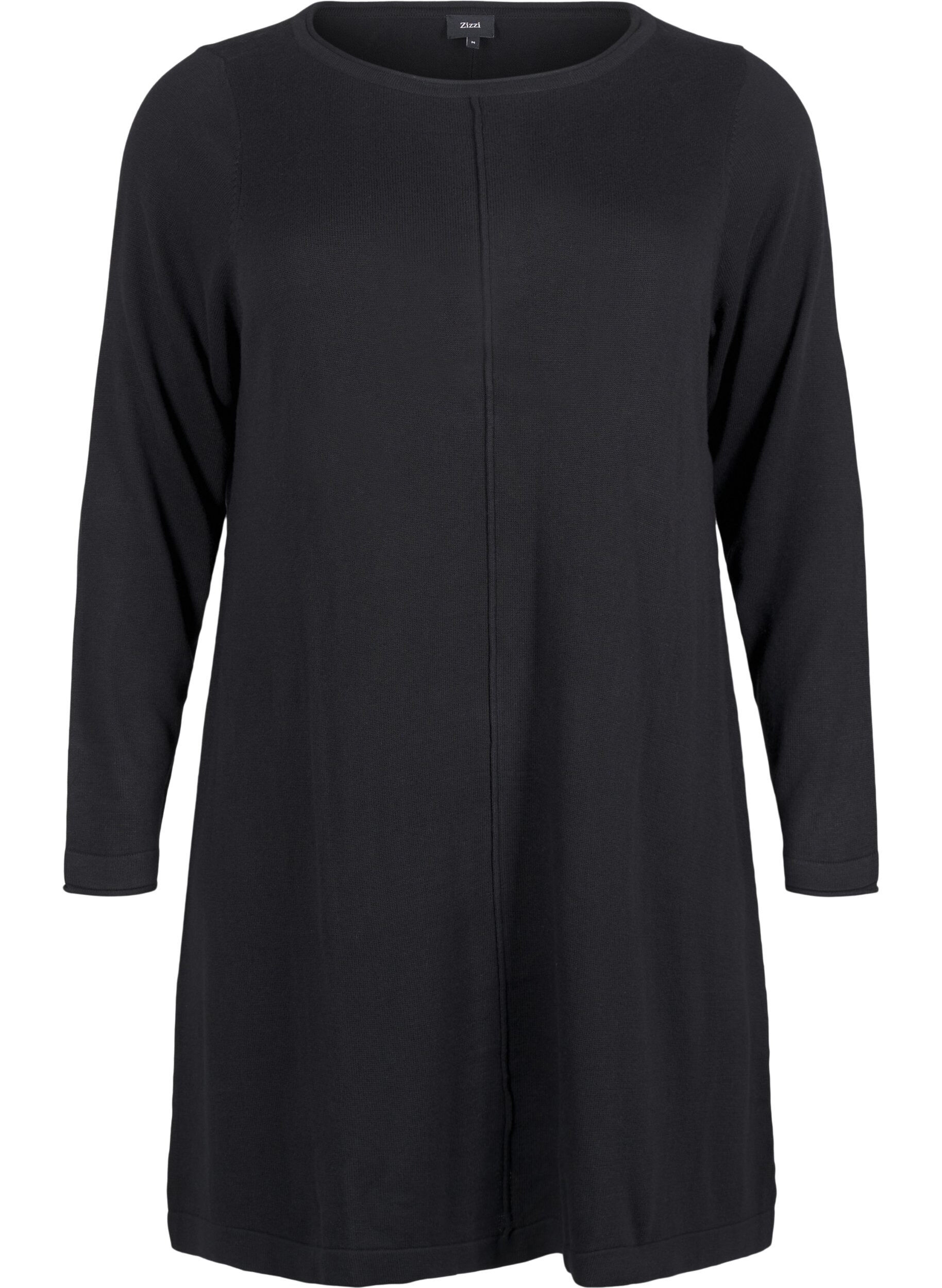 ZizziStrickkleid aus Baumwoll-Viskose-Mischung, Schwarz, Packshot image number 0