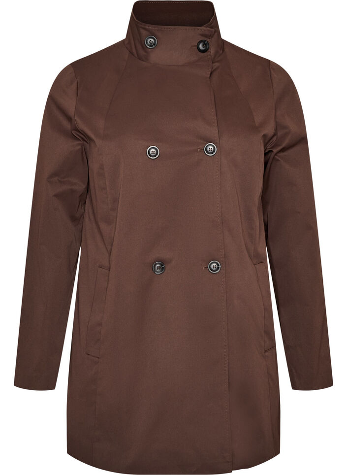 Fr&uuml;hlingsjacke aus wasserabweisendem Material mit A-Linie, Braun, Packshot image number 0
