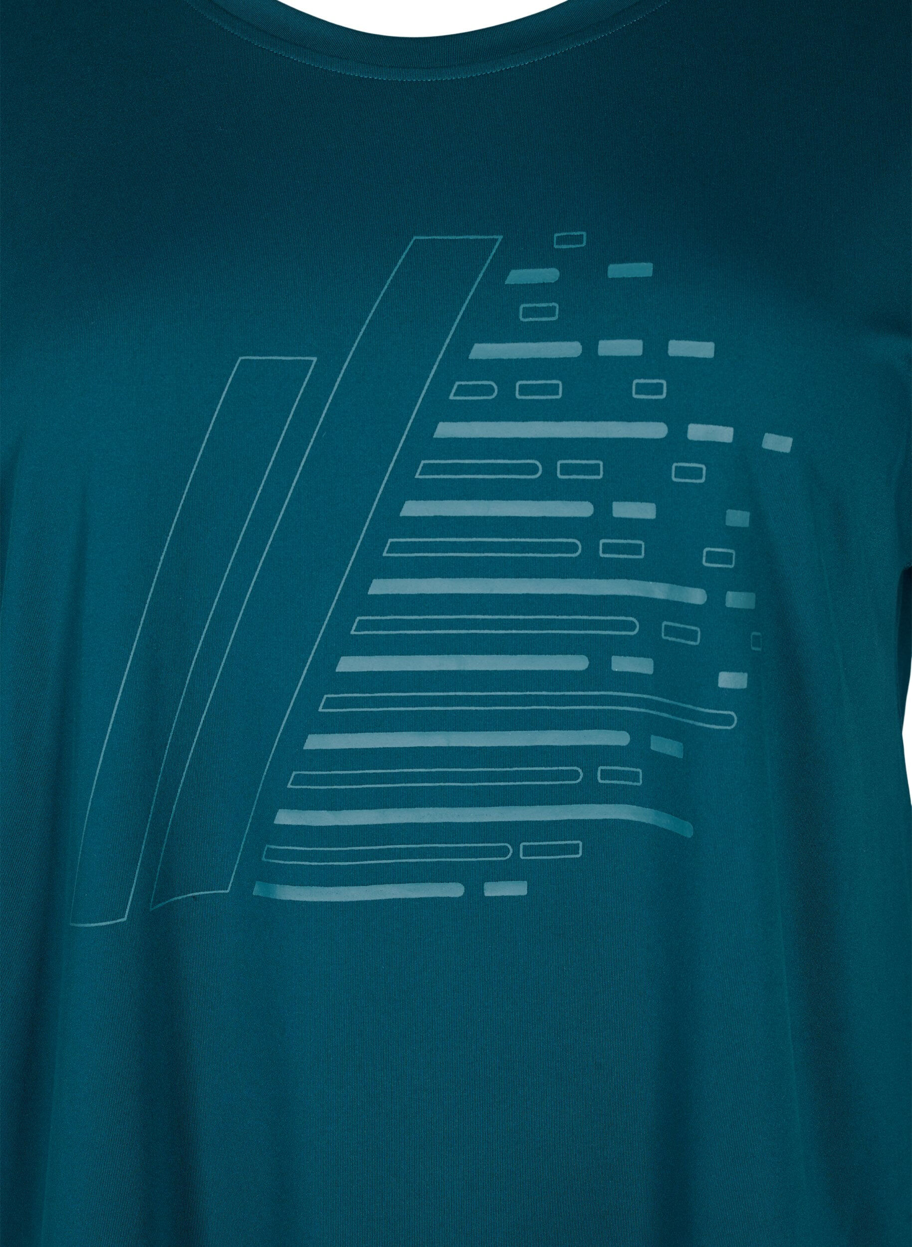 ZizziTrainingsshirt mit kurzen &Auml;rmeln und Print, Deep Teal/Pacific, Packshot image number 2