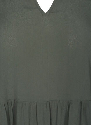 Viskosekleid mit 3/4-Ärmel und A-Linie, Thyme, Packshot image number 2