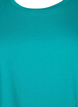 Kurzärmliges T-Shirt aus einer Baumwollmischung, Teal Blue, Packshot image number 2