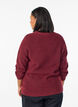 Melierte Strickbluse mit Rundhalsausschnitt, Rot, Model image number 2