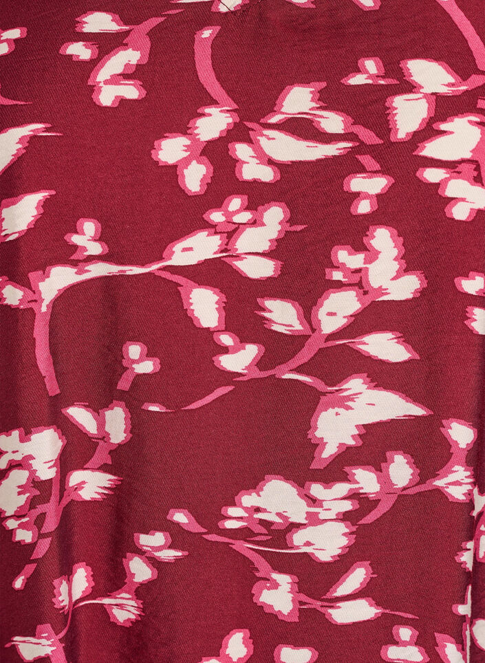 Bluse mit V-Ausschnitt und 3/4-Ärmeln, Rot, Packshot image number 2