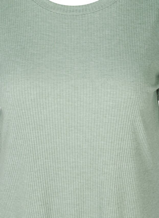 Kurzarm Ripp T-Shirt aus Viskosemischung, Lily Pad, Packshot image number 2