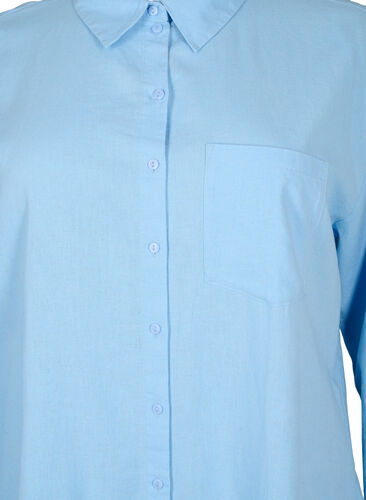 Langer Hemd aus Leinen-Viskose-Mischung, Chambray Blue, Packshot image number 2