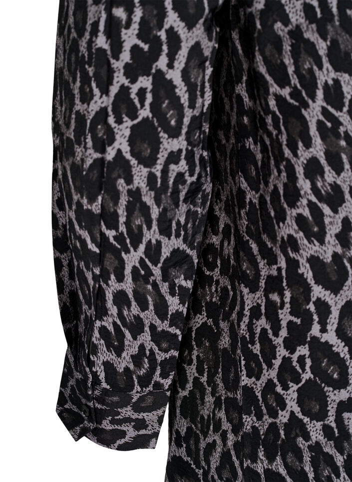 Lange Bluse mit Leopardenmuster, Grau, Packshot image number 3