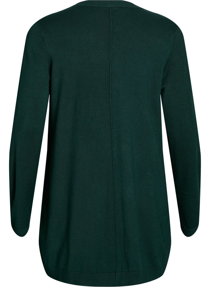 Lange Strickjacke aus Viskose-Mischung, Gr&uuml;n, Packshot image number 1