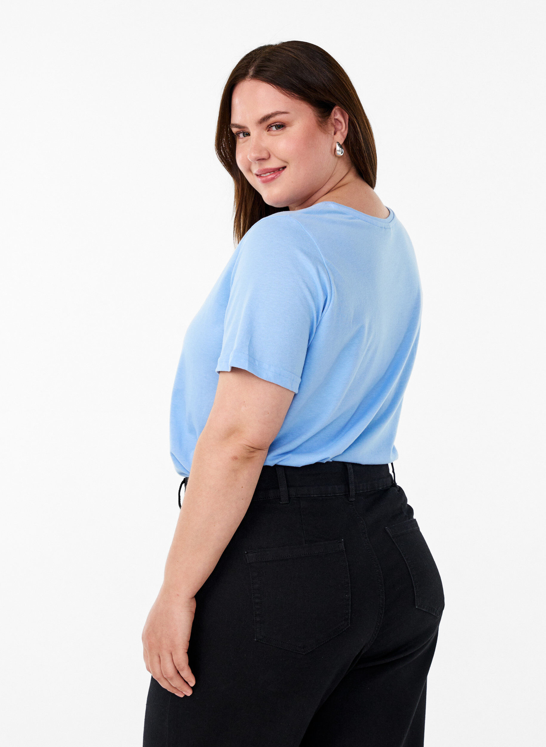 ZizziFLASH - T-Shirt mit Print, Blau, Model image number 2