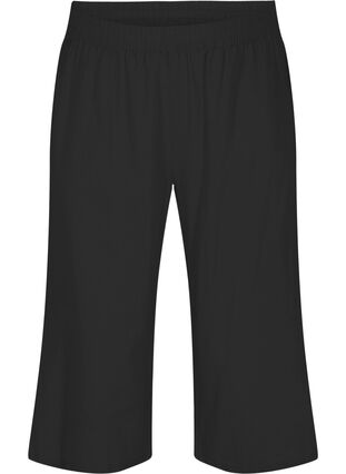 7/8-Hose aus Baumwollmischung mit Leinen, Black, Packshot image number 0
