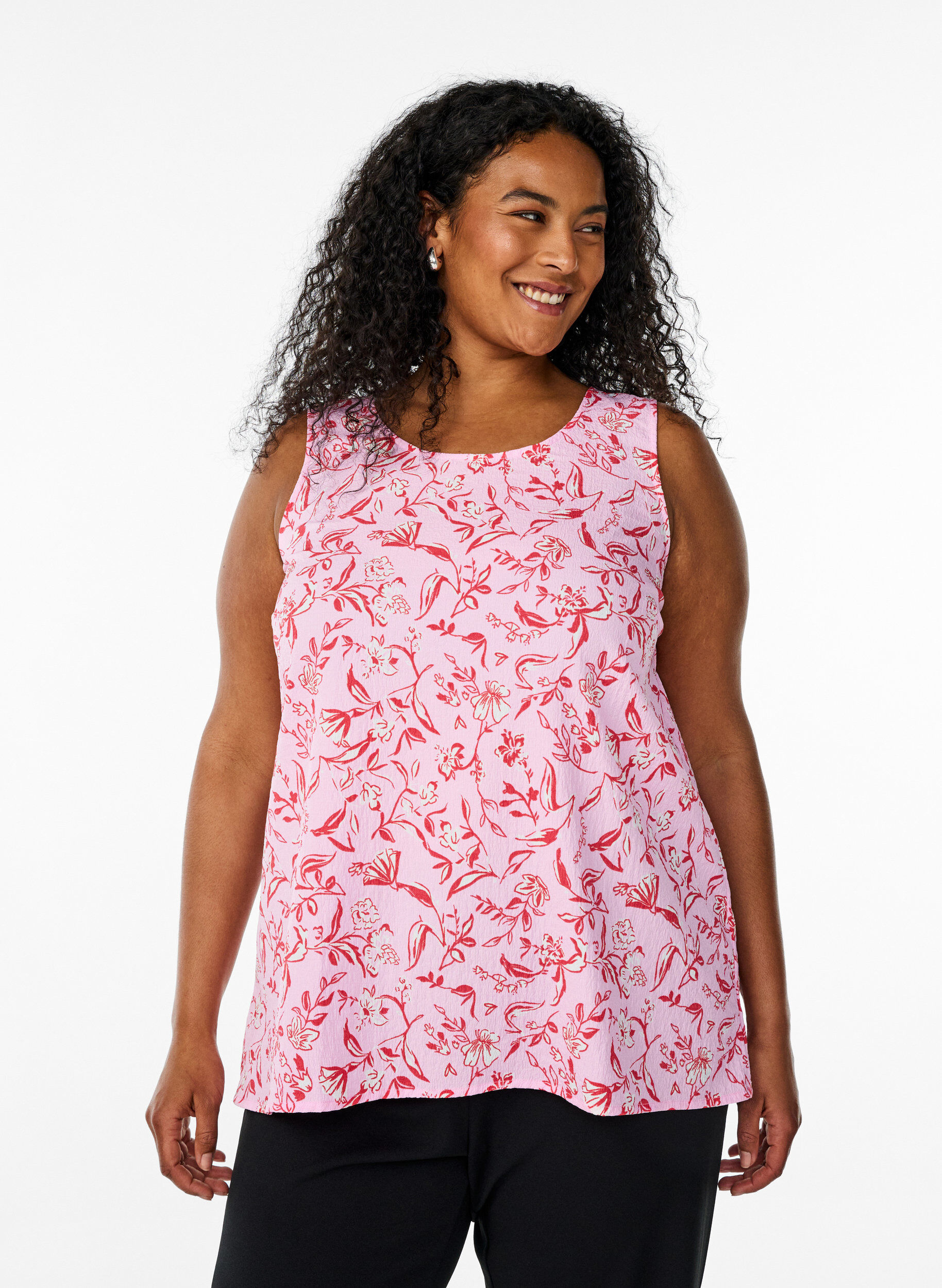 ZizziFLASH &ndash; &Auml;rmelloses Top mit Struktur, Rot, Model image number 0