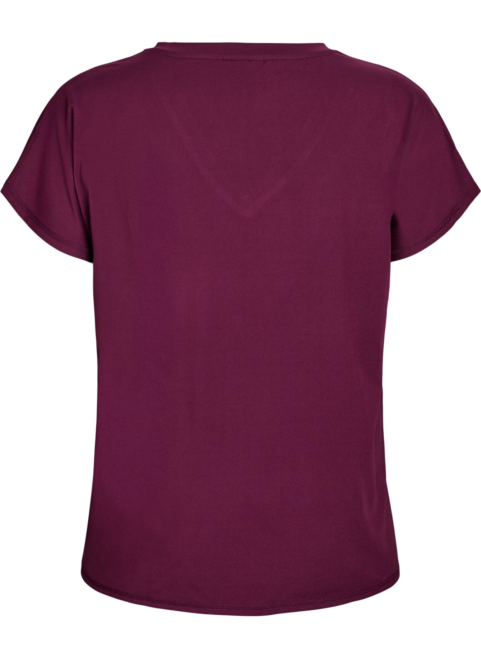 ZizziLockeres Trainings-T-Shirt mit V-Ausschnitt, Rot, Packshot image number 1