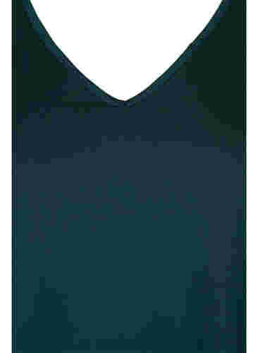 Melange-Kleid mit 3/4-Ärmeln und V-Ausschnitt, Ponderosa Mel., Packshot image number 2