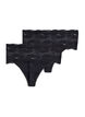 2er-Pack Tanga mit breitem Spitzenrand, Schwarz, Packshot image number 1