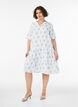 Kurzes A-Linien-Kleid aus Baumwollmusselin, Vanille, Model image number 1