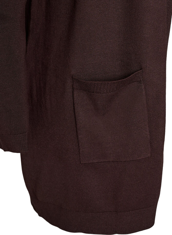 Lange Strickjacke aus Viskose-Mischung, Braun, Packshot image number 2