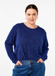 Melange Bluse mit rund um den Neck und langen Ärmel, Sodalite Blue, Model image number 0